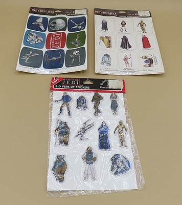 Vintage 1983 3 Pack Sealed Star Wars Return Of The Jedi Perk-Up Stickers 3-D