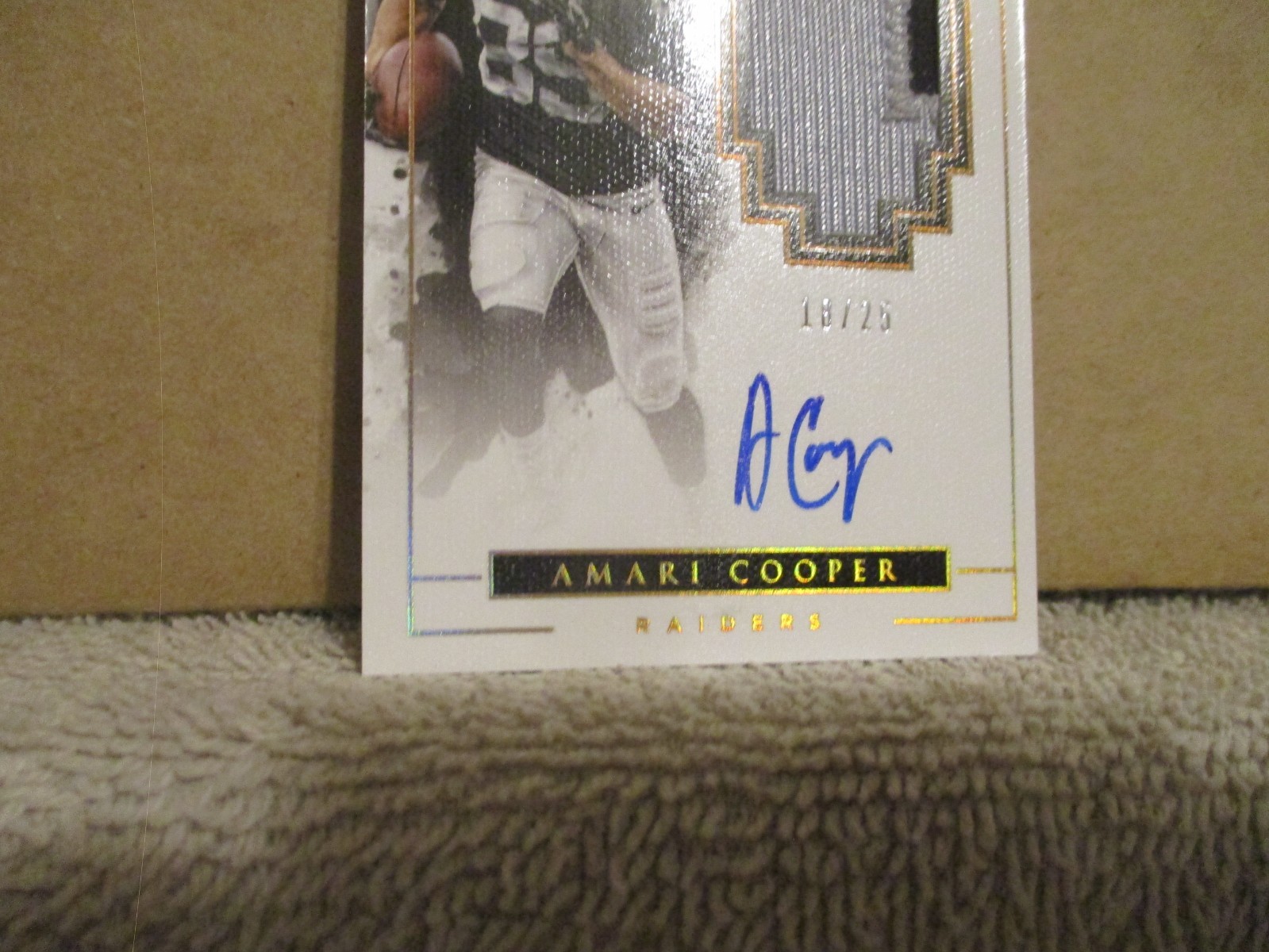 2016 PANINI IMPECCABLE AMARI COOPER #5 2 COLOR GAME WORN PATCH ON CARD AUTO /25 view 5