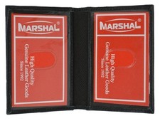 MARSHAL Slim Thin Leather Credit Card ID Mini Wallet Holder Bifold Driver's...
