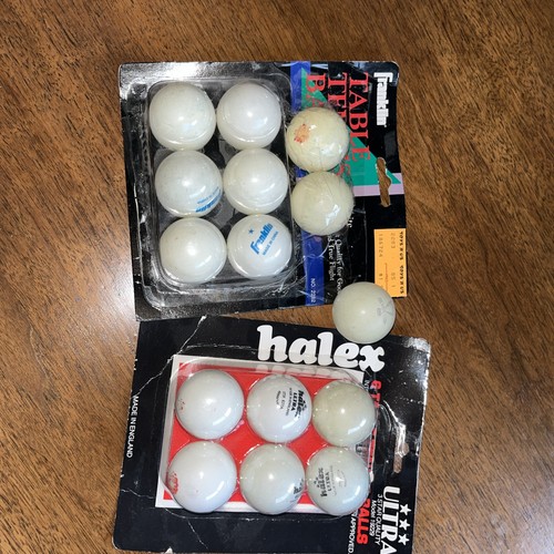 Lot of 15 Balls Vintage Mixed Table Tennis Ping Pong Balls Halex Franklin Silver