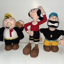 Vintage Stuffins Plush 1999 Classic Exclusive 9"Popeye, Olive Oil, & Brutus All3