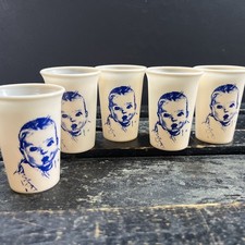 Vintage Gerber Five Baby Cups Tumblers 3" Plastic Advertising 1960's Peach
