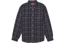 SUPREME Plaid Flannel Shirt FW24 Button Down Black Size S