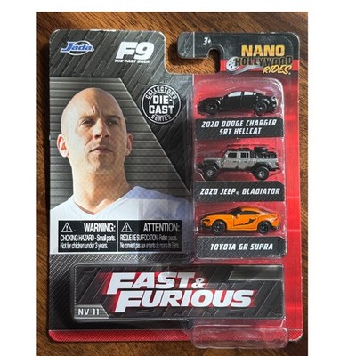 Jada Nano Hollywood Rides Fast & Furious F9 3-Pack Dodge Jeep Toyota Diecast