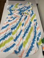 Monroe And Main One Shoulder Asymmetrical Multicolored Dress 26W