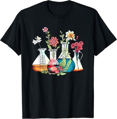 Funny floral beakers chemistry lab teacher Tee Gift Unisex T-Shirt