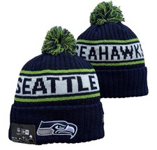Authentic New Era Seattle Seahawks NFL Fleece Lined Knit Beanie Cap sideline