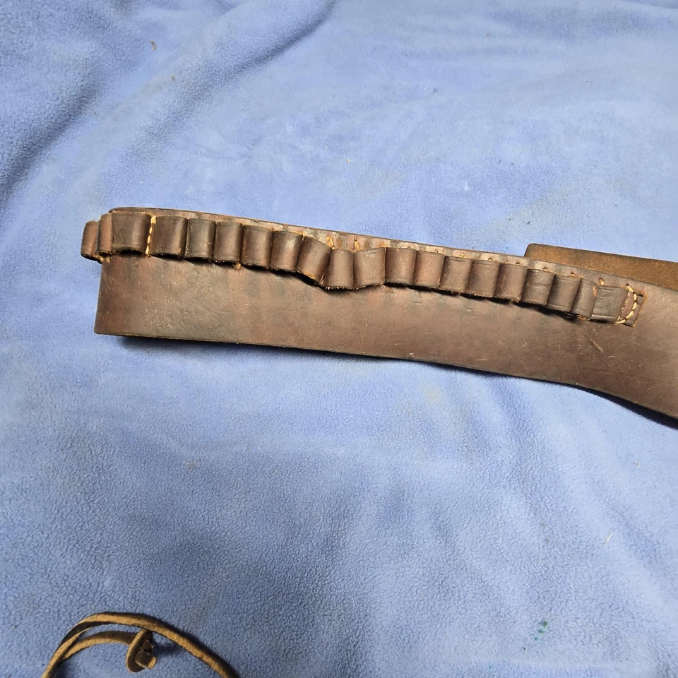 Vintage Hunter Leather Western Belt Holster 165 NED Conchos Cartridge Loops - Image 4 of 4