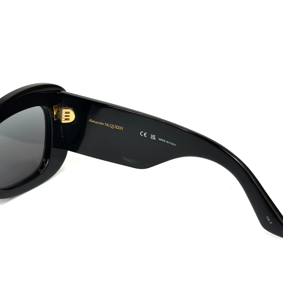 Auténticas gafas de sol ALEXANDER MCQUEEN AM0434S negras audaces mariposa 0434 001 Foto 3 de 4