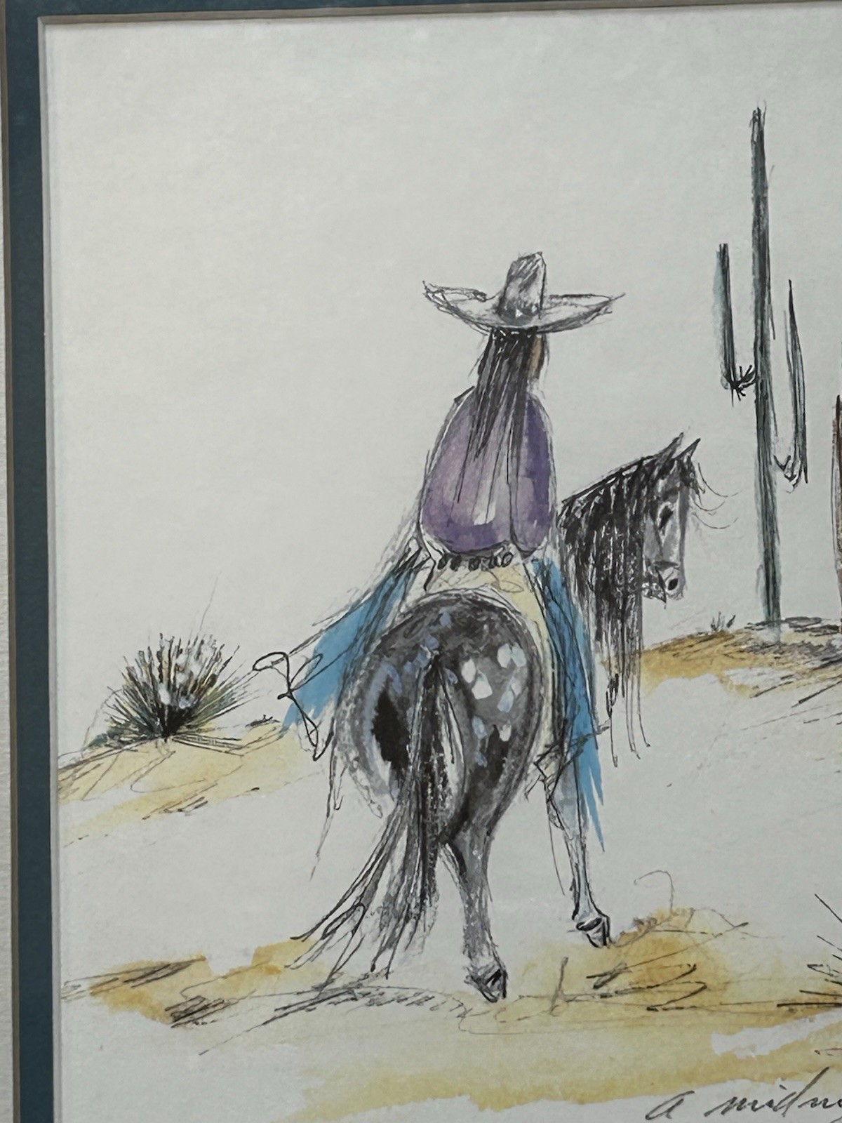 VTG Ted DeGrazia “Home At Last" Print Midnight Sketch 1972 RARE!