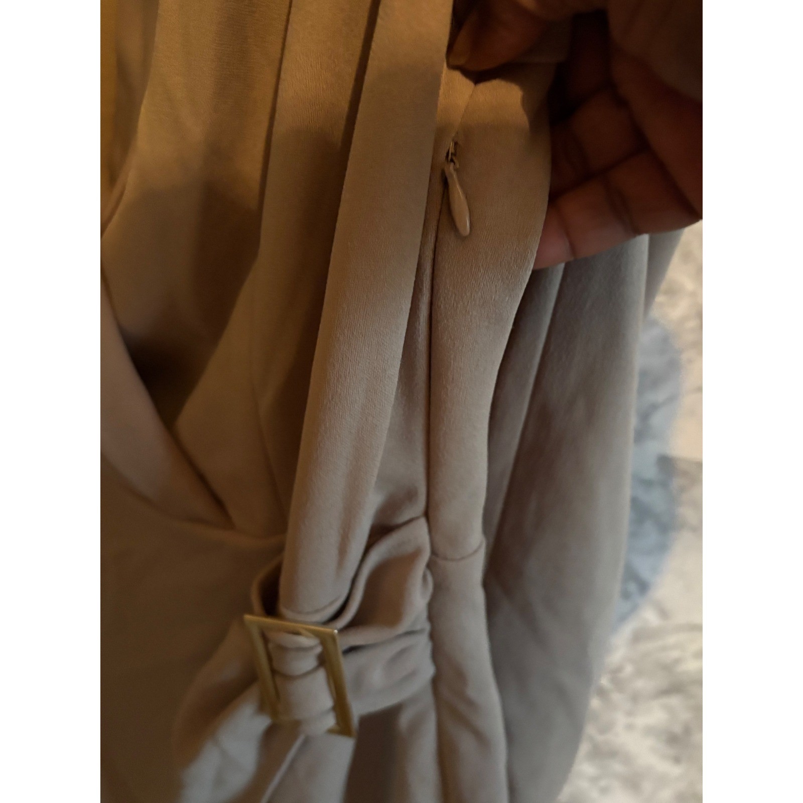 Tommy Hilfiger Women's Blazer Buckle Front Long Sleeve Tan Size 10 Dress NWT thumbnail 8