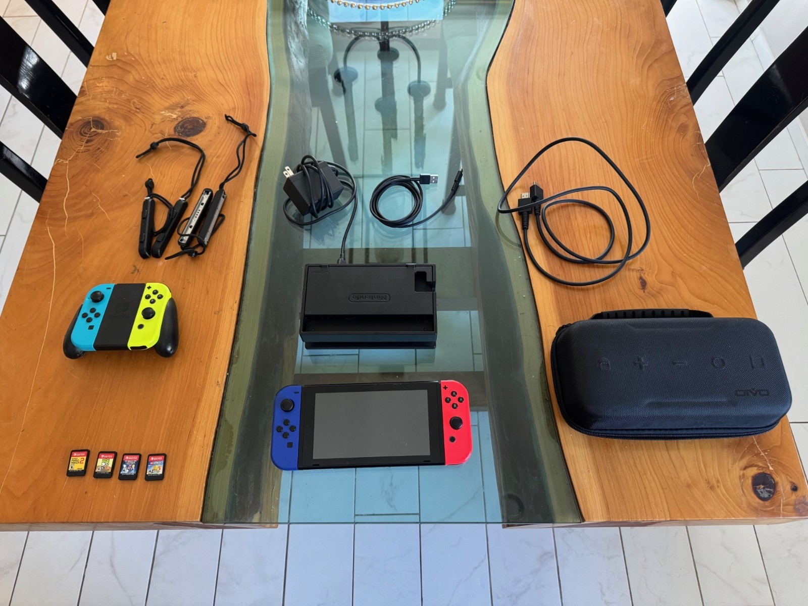 Nintendo Switch with Neon Blue and Neon Red Joy-Con (HAC-001-01)