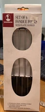 Roshco Set of 6 Stainless Steel Fondue Forks