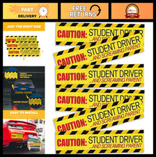 Caution Student Driver Magnetic Sign - 6 Pcs High Reflective Car Safety Sticker
