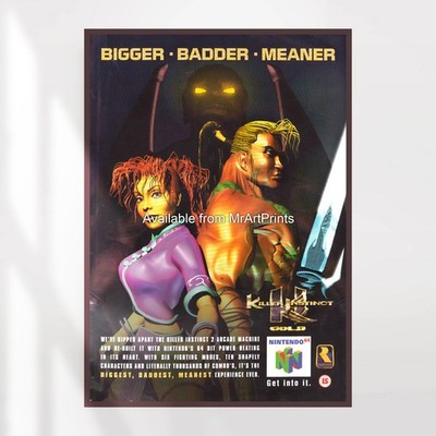 Killer Instinct Gold Poster Nintendo 64 N64 Promo Art A4 A3 A2 A1 Extra Large XL