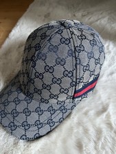 Gucci Original GG Canvas Cap mit Web Beige/Blau