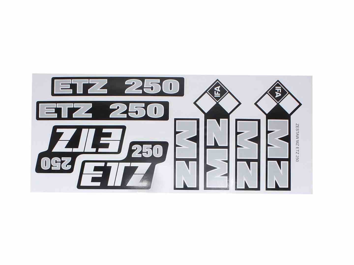 Sticker moto MZ ETZ 250 chat gris pour balades et rassemblements