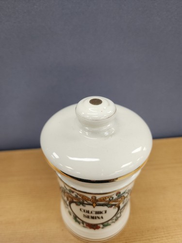 Vintage Ceramic Jeanne Robinette California Apothecary Jar & Lid Colchici Semina - Picture 5 of 13