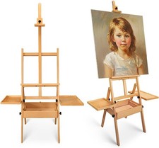 Foldable  Adjustable Wooden Art Easel with Stora Der Trays,Beech