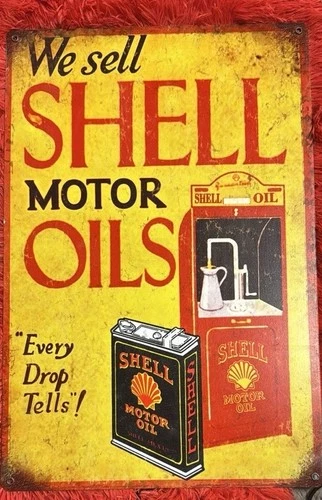 We Sell Shell Motor Oils 12x18 Vintage Sign