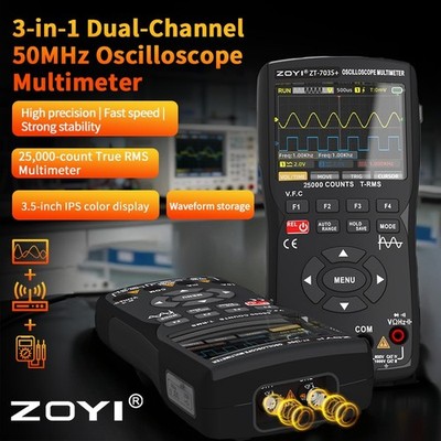 ZOYI  Upgrade Model ZT-703S + Handheld Oscilloscope Dual Channel 50 MHz