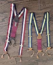 "TRAFALGAR Limited Edition Silk and Leather Suspenders/Braces" Lot Of 2 i6 