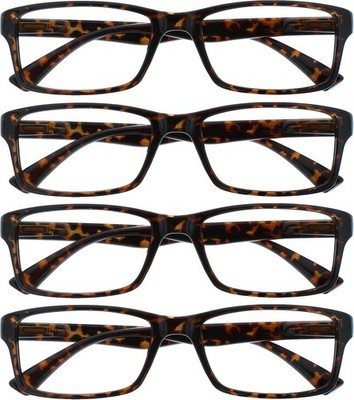 OPULIZE PEP Lesebrille für Damen und Herren - 4er Pack - Große Rechteckige B