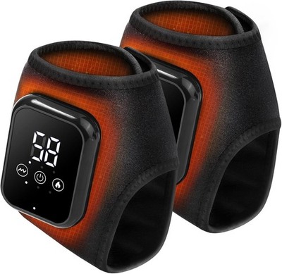 2PCS Cordless Ankle Heating Pad with Massage for Pain Relief,Rechargeable Ankle