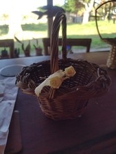vintage wicker basket with handle
