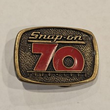 Snap On 70th Anniversary Belt Buckle 1920-1990 Solid Brass - Made in USA