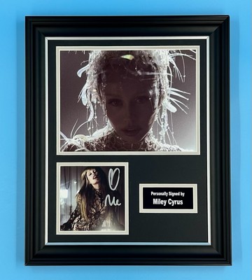 Miley Cyrus Signed Photo Framed & COA Something Beautiful Poster Autograph Auto