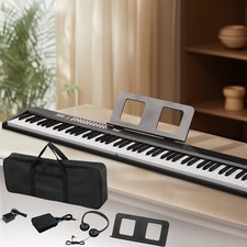 Glarry 88-Key Full Size Semi-Weighted Digital Piano Foldable Keyboard  Bag