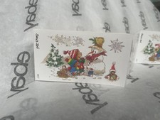 New vintage SUZY'S ZOO STICKER 9657 CHRISTMAS with SNOWMAN free USA ship