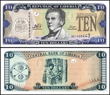 Liberia 10 Dollars, 2011, P-27g, UNC