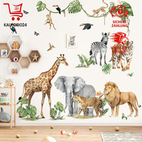 Wandtattoo Safari Tiere Xxl Elefant Giraffe LöWe Zebra Dschungel Kinderzimmer