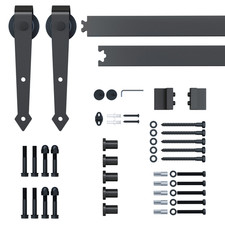 Sliding Barn Door Hardware 200cm 6ft/1.8m Carbon Steel Brown Powder Coat 100kg.
