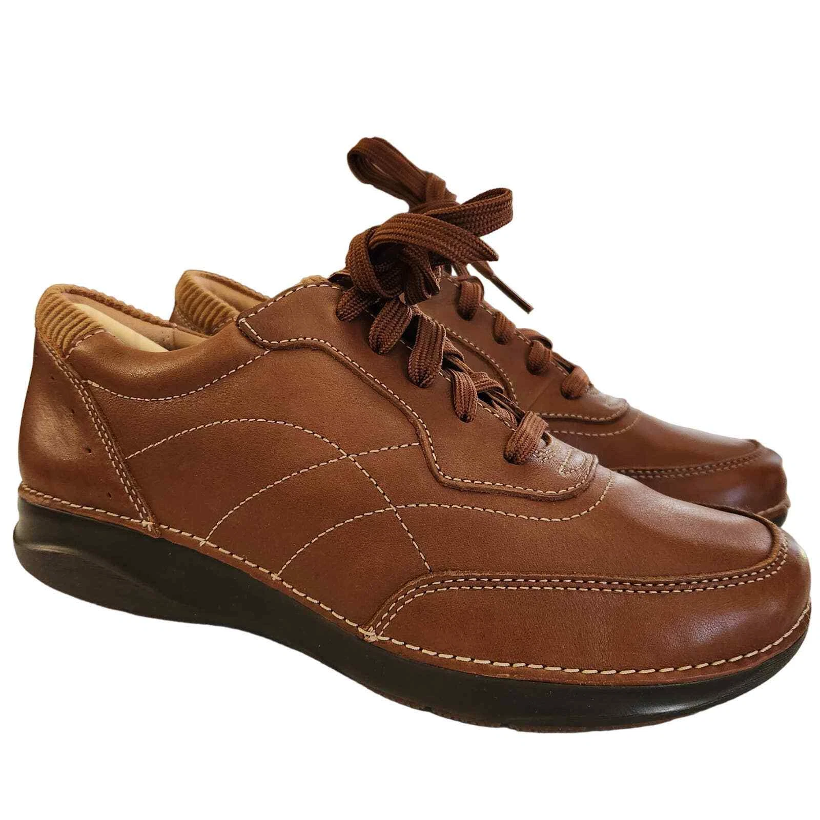 Cravatta Clarks donna Appley Oxford pelle marrone scuro 7 5