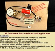 Aggiornamento cablaggio senza saldatura Telecaster Bass '69 con condensatore tono specifiche vintage