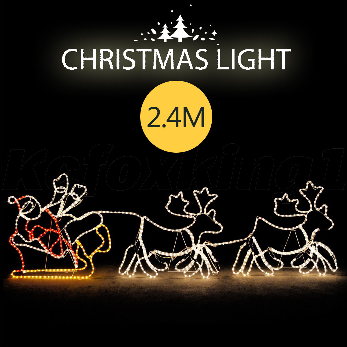 Christmas Lights Santa Sleigh Reindeer LED Xmas Decoration Indoor