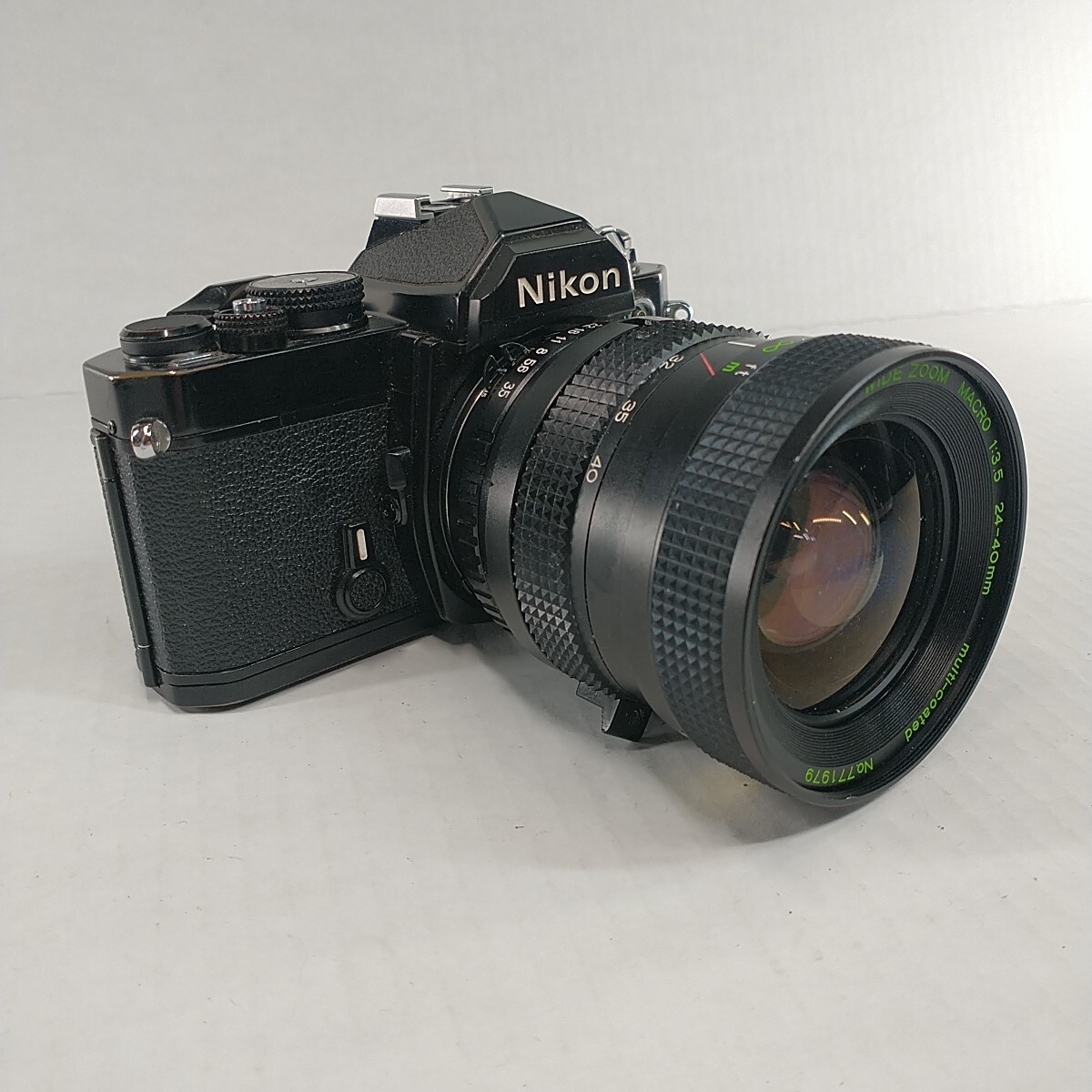 Nikon FM SLR Black Film Camera + 24-40mm Lens 58-205mm Lens & Bag