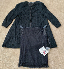 Vtg Jewel Queen Shopping W Anthony Womens Sz 12 Beaded Silk Kaftan Jacket & Tank