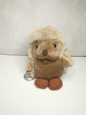 Vintage Gund Plush Hedgehog With Bell Stuffed Animal Toy Light Brown Tan 6" 1979