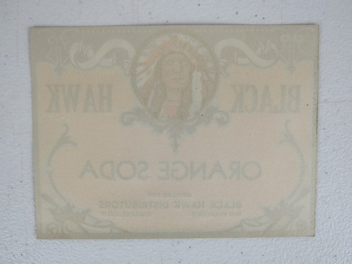 Vintage Blackhawk Soda Label Orange San Francisco Oakland - Picture 2 of 2