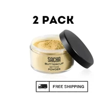 2 PACK. Sacha BUTTERCUP Setting Powder,Blurs Fine Lines and Pores 