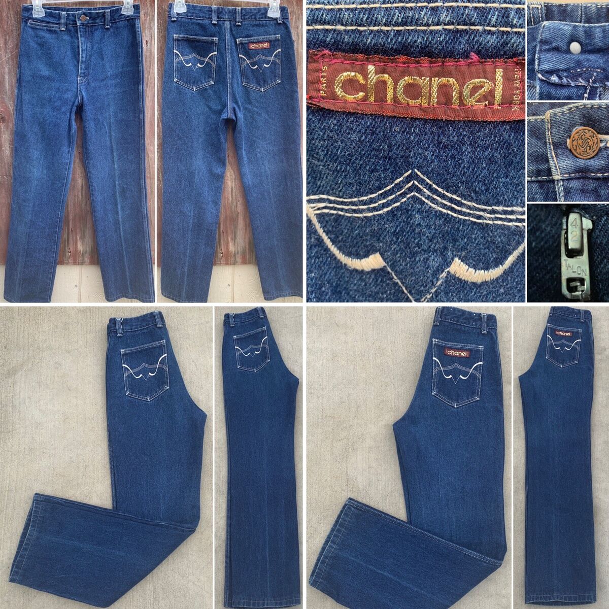 Vintage chanel Jeans Paris NY High Waist Talon 42 Zipper Vintage chanel Jeans Paris NY High Waist Talon 42 Zipper