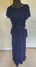 Onyx Nite Navy Blue formal dress, size 8
