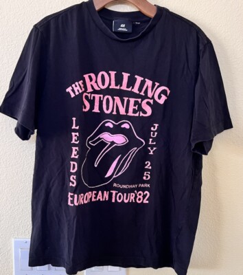 ROLLING STONES Leeds 1982 H&M Black T Shirt Size M | eBay