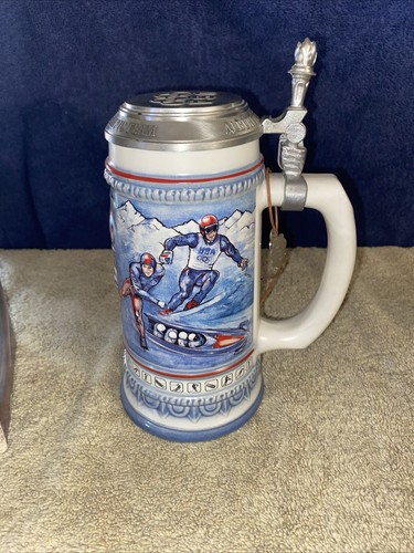 1992 U.S. Winter Olympic Team Ceramic Stein W/Original Box (Made In Germany)-New - Picture 3 of 22