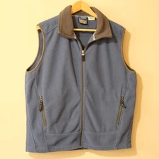 10,000 ft Above Sea Level Men's L Fleece Vest  Blue Full Zip Pockets #p48-87