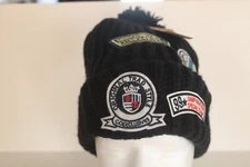 C.C Beanie Thick Cable Knit Faux Fuzzy Pom Fleece Aviation Cuffed Cap Beanie